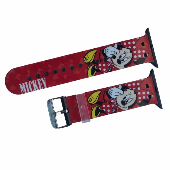 5/$20 NEW Mickey Minnie Mouse Band Apple Watch 42/44/45/49mm M RED Buckle Disney - Picture 7 of 8